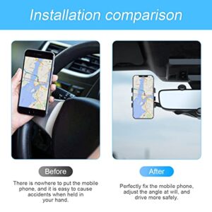 Car Phone Holder for Rear View Mirror, 360° Rotatable Multifunctional Rearview Mirror Phone Holder Cradle for Most Mobile Phone Devices, Mobile Phone Cradles for Most Cars, Car Accessories