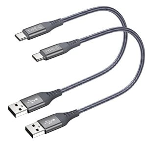 short usb type c cable,(1ft 2-pack) usb-c charger nylon braided fast charging cord compatible with samsung galaxy s9 s8 plus note 9 8 google pixel 2 xl,lg g7 v35 thinq,v30(grey)