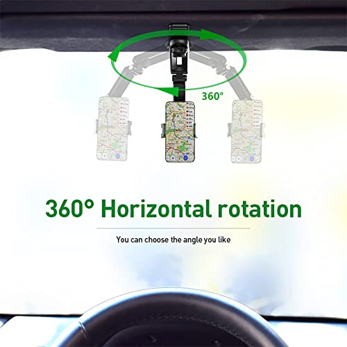 EVEMANT Cell Phone Holder for Car - Car Cellphone Mount Clip - 360°Rotatable Phone Holder for Car Sun Visor - Universal for iPhone 13/12 Pro, Pro Max, XS, XR, Samsung, Andriod - Car Accessories