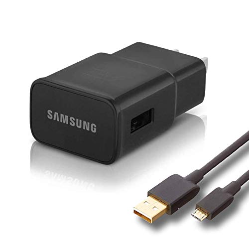 New OEM Samsung Fast Adaptive Wall Adapter Charger for Galaxy S7 S6 Note 5 4 Edge EP-TA20JBE + 10 Foot Micro USB Cable - Black