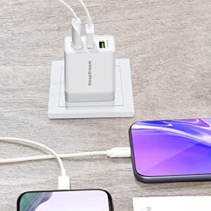 2 Pack USB Quick Charge 3.0 Wall Charger 30W, Deep Dream Multiport USB Wall Charger Plug Adapter, Fast Charger Block Compatible with iPhone 12/11/Pro/XS Max/XR/8/8+/Galaxy S10/S9/S8/Plus/Note 9/8