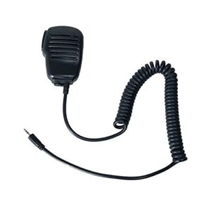 caroo cobra handheld speaker mic, 1 pin 2.5mm shoulder microphone with reinforced cable for cobra talkabout walkie talkie two way radio accessories, 3.5mm audio jack, black