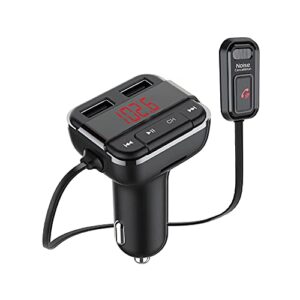 monster bluetooth fm transmitter with 3.4 amp usb charging and external mic, two ports, hands-free calls, siri, google assistant, flash drive, microsd card, music file support, mp3, wma, wav, flac,