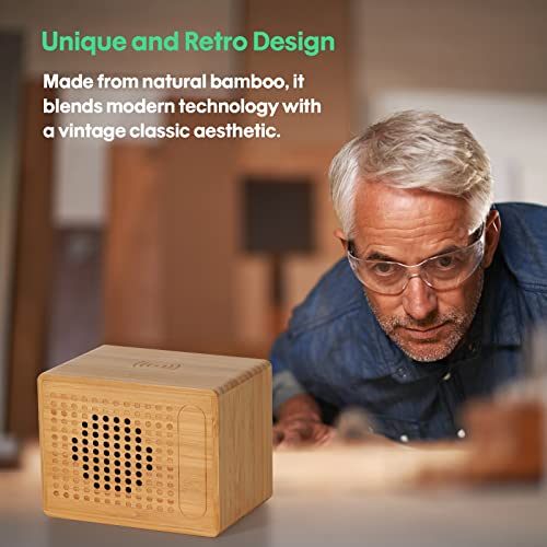 Bluetooth Speaker with Wireless Charger, 10W Fast Wireless Charging, 12-Hour Playtime, Handmade bamboo speakers, Small and portable, HD Sound and Bass for iPhone ipad Android Smart Devices and More