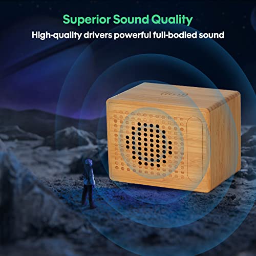 Bluetooth Speaker with Wireless Charger, 10W Fast Wireless Charging, 12-Hour Playtime, Handmade bamboo speakers, Small and portable, HD Sound and Bass for iPhone ipad Android Smart Devices and More