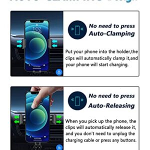 BOYUXON Wireless Car Charger Mount, Auto-Clamping Air Vent Car Phone Holder, 15W Fast Charging Phone Holder.Compatible with iPhone 14 13 12 11 Pro/Pro Max/XR/XS/X.Samsung S22/S21/S20/Note 20/10.