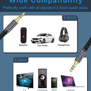 3.5mm Audio Cable, Audio Cable Male to Male 4ft, BEZOKABLE Nylon Braided Aux Cable Auxiliary Cable Hi-fi Sound for Car, Headphones, Home Stereos, Speakers, Tablets, iPhone iPad