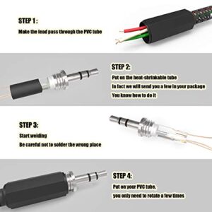 Ancable Replacement 10-Pack TRS Male Plug 3 Pole 1/8" 3.5mm Solder Type DIY Audio Cable Connector for Repair Headphones Headset