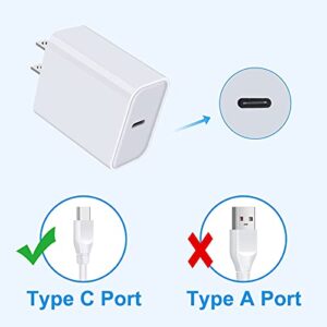 USB C Charger Block,20W PD 3.0 Fast Charger Block USB C Box Plug Brick Cube for iPhone 14/13 Mini/Pro Max,12,SE,11,Samsung Galaxy A53 5G,A52,A42,A32,A13,A12,A03S,S22 Ultra,S23,S22, S21 FE 5G,S20 S10