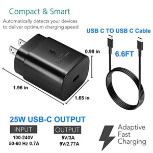 Samsung USB C Charger, 2-Pack 25W Super Type C Fast Charging with 6.6FT C to C Charger Cable for Samsung Galaxy S23/S23 Ultra/S23+/S22/S22 Ultra/S22+/S21/S21+/S21 Ultra/S20/S20+/S20 Ultra/Note 20