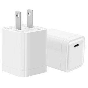 adaptive fast charger, chinxda 2-pack 20w usb c power adapter pd3.0 type c wall charger block box cube brick plug for iphone 13/12/11 /pro pro max/se,ipad,airpods,sumsung galaxy, smart android phones