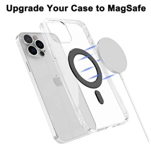 Magnetic Universal Rings with Sticker, 2 PCS Magsafe Sticker Magnet Conversion Rings for Magsafe Accessories & Wireless Charger Compatible with iPhone 14/13/12/11 Pro Max, Samsung Galaxy S22, (Black)