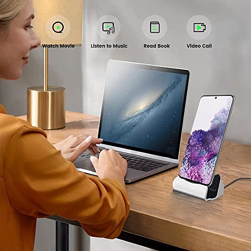 USB C Fast Charger Dock Station, AKwor Charging Desktop for Samsung Galaxy S8, Note8, LG G5 G6 V20, HTC 10, Microsoft Lumia 950 XL, Google Pixel, OnePlus 5-Silver