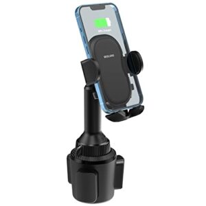 beglero cup holder phone mount: adjustable height cup phone holder for car, universal extendable cup base, pull-down support feet car phone holder compatible with iphone, samsung, all 4.5-7inch phones