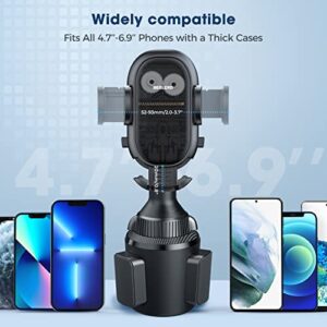 Beglero Cup Holder Phone Mount: Adjustable Height Cup Phone Holder for Car, Universal Extendable Cup Base, Pull-Down Support Feet Car Phone Holder Compatible with iPhone, Samsung, all 4.5-7inch Phones