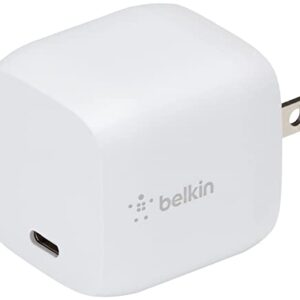 Belkin BoostCharge USB C 30W GaN Wall Charger - iPhone Charger w/ Power Delivery - iPhone Charger Fast Charging - USB C Charger Compatible with MacBook Pro, iPhone 14, iPhone 13, iPhone 12, iPad Pro