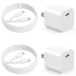 iphone 13 14 charger,【apple mfi certified】20w pd usb c fast charger block 2pack with 6ft type c to lightning cable for iphone 14 pro max/14 pro/13 pro max/12 promax/11/xs/x/ipad pro/air2 wall charging