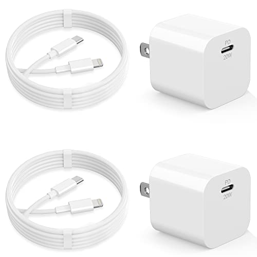 iPhone 13 14 Charger,【Apple MFi Certified】20W PD USB C Fast Charger Block 2PACK with 6FT Type C to Lightning Cable for iPhone 14 Pro Max/14 Pro/13 Pro Max/12 ProMax/11/Xs/X/iPad Pro/Air2 Wall Charging