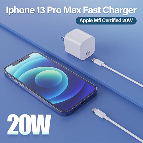 iPhone 13 14 Charger,【Apple MFi Certified】20W PD USB C Fast Charger Block 2PACK with 6FT Type C to Lightning Cable for iPhone 14 Pro Max/14 Pro/13 Pro Max/12 ProMax/11/Xs/X/iPad Pro/Air2 Wall Charging