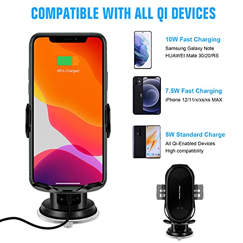 Wireless Car Charger Mount,Auto-Clamping Air Vent Dashboard car Phone Holder,10W Fast Charging Air Vent Car Compatible for iPhone 11/11 Pro/11 Pro Max/Xs MAX/XS/XR/X/8/8+,Samsung S10/S10+/S9/S9+/S8