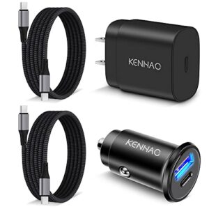 Galaxy S23 S22 S21 Super Fast Charger Type C, 25W PD USB C Wall Charger Fast Charging Block/Car Charger for Samsung Galaxy S23/S23 Ultra/S23+/S22/S21/S20/Plus/5G/FE, Note 20/10, 2X 3FT USB-C Cable