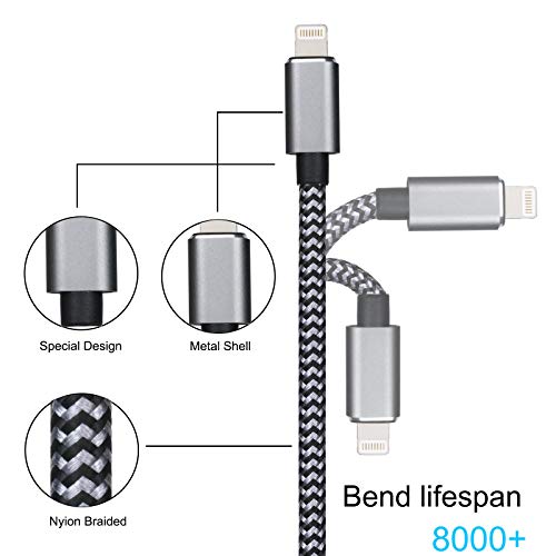 Lightning to Dual 6.35mm 1/4" TS Mono Stereo Y-Cable Splitter Lightning to Dual 1/4 inch Audio Cable Compatible for iPhone12/11/X/XS/XR/8/7/iPad,Amplifier, Speaker, Headphone, Mixing Console 6.6Feet