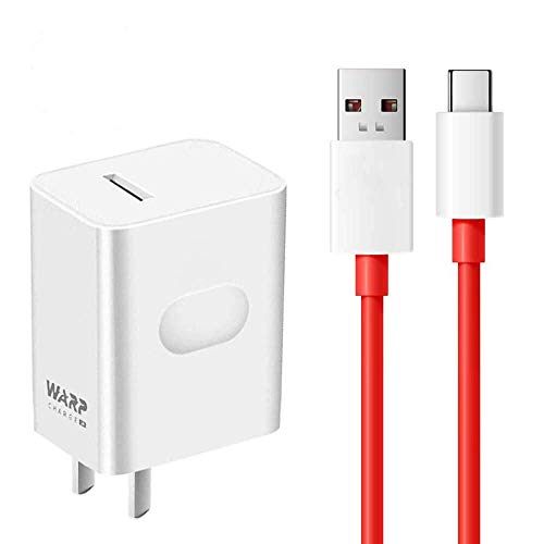 ChiChiFit Warp Charger,30W Quick Rapid Charge Power AC Wall Adapter [5V 6A] with USB-C Fast Charging Data Cable（3.3FT Compatible with OnePlus 8/7Pro/ 6T/ 6/ 5T/ 5/ 3T/ 3 (White)