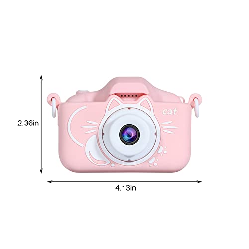 TOPUUTP New Cat Cartoon Boy & Girl Camera Front and Rear Double Lens 20 Million Selfie Camera with Lanyard Digital Dual Camera