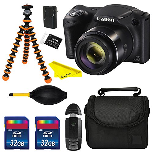 Powershot SX420 is Digital Camera (Black) + Buzz Essential Accessories Bundle