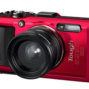 Olympus TG-4 16 MP Waterproof Digital Camera with 3-Inch LCD (Red) - International Version