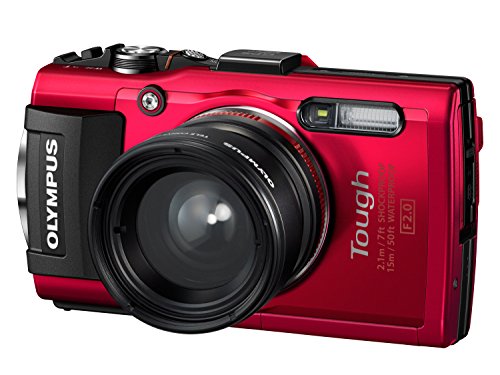 Olympus TG-4 16 MP Waterproof Digital Camera with 3-Inch LCD (Red) - International Version