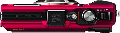 Olympus TG-4 16 MP Waterproof Digital Camera with 3-Inch LCD (Red) - International Version