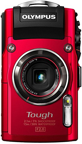 Olympus TG-4 16 MP Waterproof Digital Camera with 3-Inch LCD (Red) - International Version