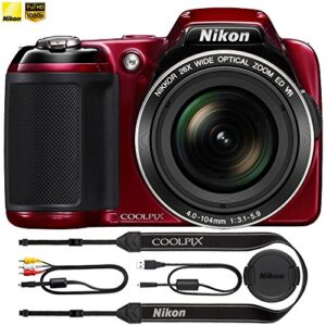 nikon coolpix l810 16.1 mp 3.0-inch lcd digital camera – red – (renewed)