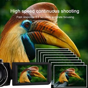 Xinsrenus 2.7K Ultra HD Digital Video Camera, 3.0-inch 270 ° Reversible IPS Touch-Control Screen DV, 16 Times Digital Zoom Double Intelligent Anti-Shake Camera with Remote Control