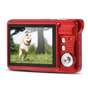 2.7 Inch Digital Video Camera, Mini Compact Digital HD Camera for Backpacking, 8X Automatically Digital Zoom, 5MP Full High Definition, Face Detection and Smile Capture Function, SD Card Storage(Red)