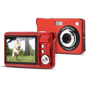 2.7 inch digital video camera, mini compact digital hd camera for backpacking, 8x automatically digital zoom, 5mp full high definition, face detection and smile capture function, sd card storage(red)