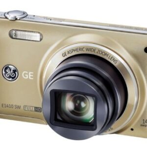 General Imaging Full-HD Digital Camera with 14.4MP, CMOS, 10X Optical Zoom, 3-Inch LCD, 28mm wide angle Lens, and HDMI (Gold) E1410SW-CP