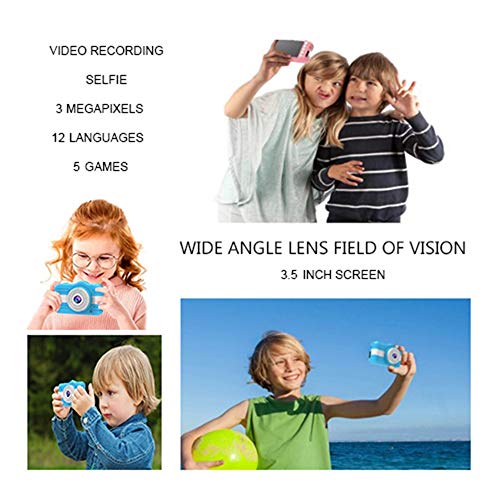 Kids Digital Camera 3.5 inch with 32GB SD Card and SD Card Reader – Camera for Kids Boys and Girls Gifts - Children Toy Camera Large Screen. Rechargeable Selfie Video Camera for Kids.