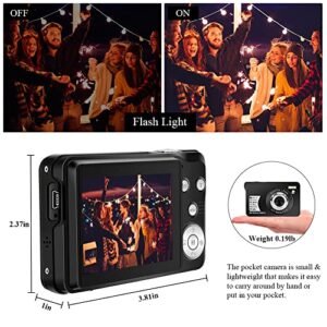 Digital Camera, 30MP 1080P Portable Point and Shoot Camera with SD Card, 2.7" TFT Screen Blogging Camera 8X Digital Zoom Slim Pocket Camera