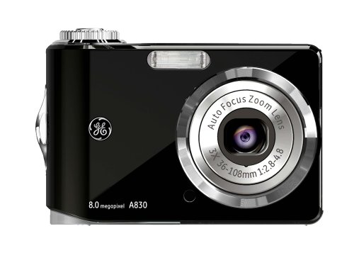 GE A830 8MP Digital Camera with 3x Optical Zoom (Black)