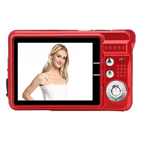 Nofaner Digital Camera, 8X Zoom Card Digital Camera 5 MP 2.7in LCD Display Maximum Support 32GB Memory Card Builtin Microphone Mini Digital Camera(red)