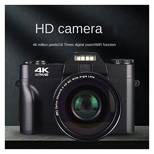 Camera 4K High-Definition Digital Camera Micro Single Retro with WiFi Student Digital Video Camera Vlog with External Lens Digital Camera (Color : Standard Lens)