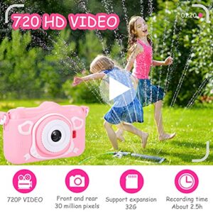 FARUTA Children Pink Cute Cartoon Digital Camera Toy High Definition Camera Kids Gift