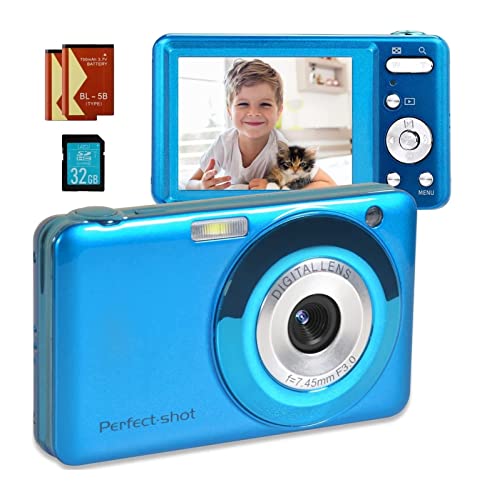 Digital Cameras for Kids Digital Camera, Compact Digital Cameras FHD 1280P 48MP with 16X Digital Zoom, Portable Mini Camera for Photography with 32G SD Card Vlogging Camera