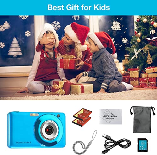 Digital Cameras for Kids Digital Camera, Compact Digital Cameras FHD 1280P 48MP with 16X Digital Zoom, Portable Mini Camera for Photography with 32G SD Card Vlogging Camera