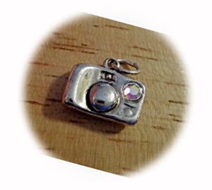 new sterling silver 3d 12x13mm digital camera photography cz as flash charm cii3443see