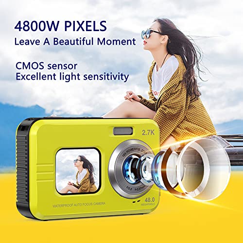 Digital Cameras for Photography Compact Waterproof Action Camera with 2.7K Ultra HD Video, 48MP Frame Grabs, Image Sensor, Live Streaming, Stabilization，Digital Camera Full HD Video Camera (Color : D