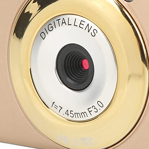 Focket Digital Camera for Kids, Kids Camera with 8X Zoom, 8MP Vlogging Camera with 2.7in TFT Color Liquid Crystal Display, Portable Kids Toy Camera Gift for Kid Children Girls Boys (Gold)