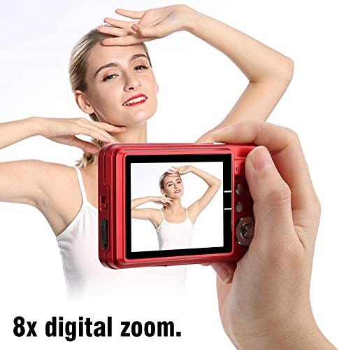 Digital Cameras for Photography Portable Camera, 8X Zoom Digital Camera, with 2.7 Inch TFT LCD Screen and Built-in Microphone, 1280x720 High Definition Video Camera, Auto Focus, Support SD (Color : A